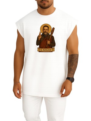 Bahriyeli Collection Oversize S. Negan Twd Yabancı Dizi Göğüs Baskılı Atlet