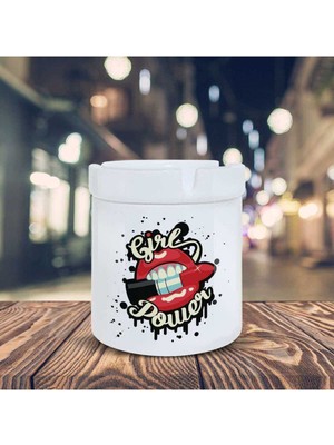 Girl Power Küllük Illüstrasyon Baskılı Kül Tablası K-73