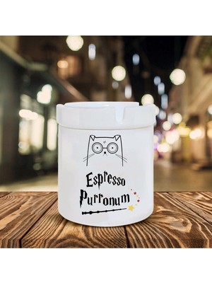 Espresso Purronum Baskılı Seramik Küllük