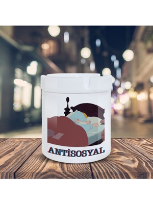 Antisosyal Küllük Uyuyan Prenses Baskılı Kül Tablası K-62