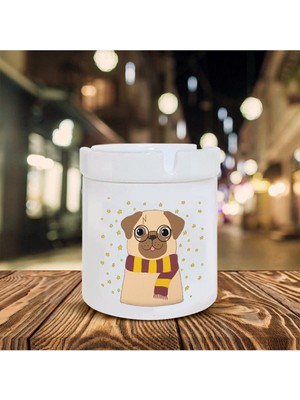 Dog Baskılı Seramik Küllük