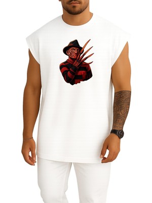 Bahriyeli Collection Oversize Freddy Krueger Göğüs Baskılı Atlet