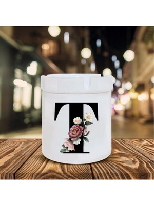 T Harfi Baskılı Seramik Küllük