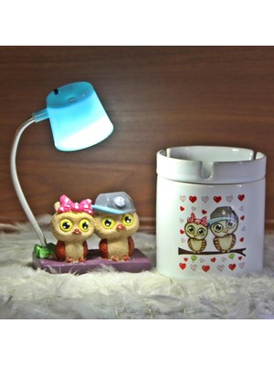 Best Friends Baykuş Puf Yastık Baykuş Seramik Küllük Best Friends Kutulu Kupa Hediye Seti