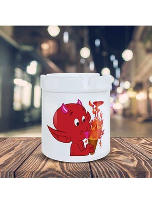 Çizgi Karakter Küllük Küçük Şeytan Baskılı Kül Tablası K-172