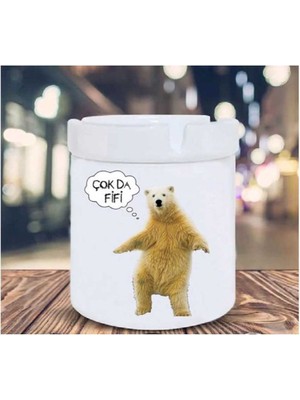Çokda Fifi Oynayan Ayı Seramik Küllük