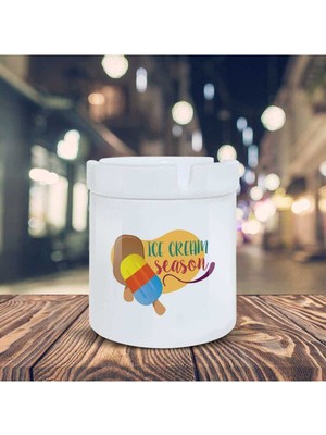 Ice Cream Season Baskılı Küllük Kül Tablası- KL264