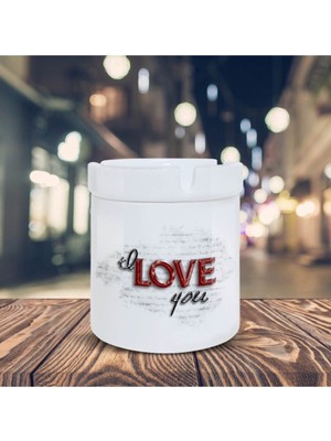 I Love You Yazılı Baskılı Seramik Küllük Kül TABLASI-210549