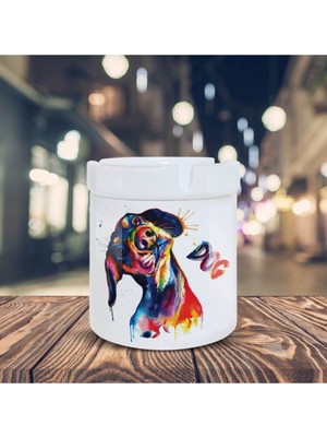 Kokusuz Sigara Küllüğü - Kokusuz Kül Tablası - Doğart Sanat Rengarenk Sevimli Köpek Kül Tablası