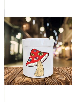 Mantar Temalı Seramik Küllük