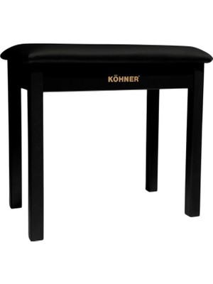 Köhner Ahşap Ayaklı Kaliteli Piyano Taburesi (Siyah)