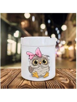 Baykuş Baskılı Seramik Küllük