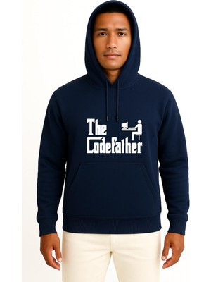 Bahriyeli Collection Kapüşonlu The Codefather - Bilgisayar Programcısı Göğüs Baskılı Unisex Sweatshirt