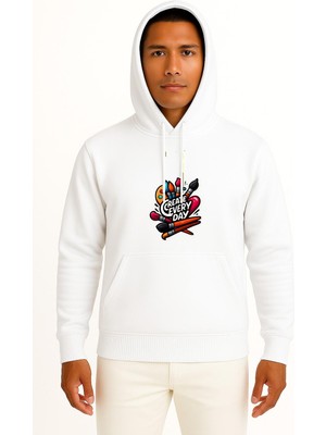 Bahriyeli Collection Kapüşonlu Her Gün Oluştur , Ressam, Çizim Veya Boya Göğüs Baskılı Unisex Sweatshirt