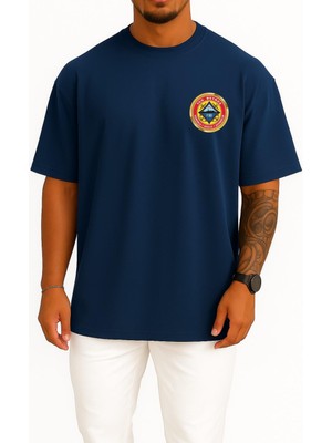 Bahriyeli Collection Oversize F503 Tcg Beykoz Cep ve Sırt Tasarımlı Unisex T-Shirt
