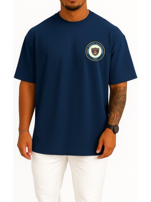 Bahriyeli Collection Oversize F518 Tcg Içel Deniz Kuvvetleri Cep ve Sırt Tasarımlı Unisex T-Shirt