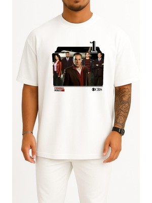 Bahriyeli Collection Oversize Criminal Minds Series And Season Folder Icons, Criminal Minds Göğüs Tasarımlı Unisex T-Shirt
