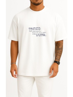 Bahriyeli Collection Oversize Under The Dome, Season 1 Under Göğüs Tasarımlı Unisex T-Shirt