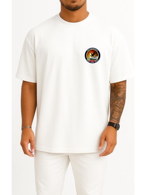 Bahriyeli Collection Oversize Tcg Karaburun P1201 Cep Tasarımlı Unisex T-Shirt