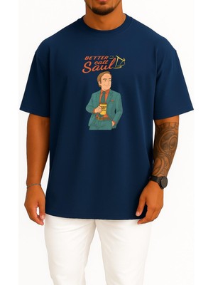 Bahriyeli Collection Oversize Better Call Saul - Saul Goodman Ghibli Göğüs Tasarımlı Unisex T-Shirt