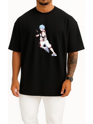 Bahriyeli Collection Oversize Tetsuya Kuroko Taiga Kagami Kuroko's Basketball Göğüs Tasarımlı Unisex T-Shirt