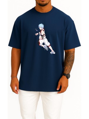 Bahriyeli Collection Oversize Tetsuya Kuroko Taiga Kagami Kuroko's Basketball Göğüs Tasarımlı Unisex T-Shirt