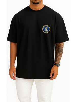 Bahriyeli Collection Oversize Amfibi Deniz Piyade Tugay Komutanlığı Cep Tasarımlı Unisex T-Shirt