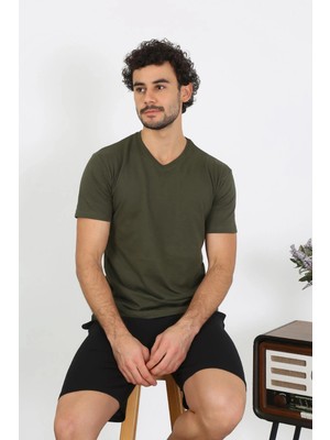 Moda Şahsenem Moda Erkek Penye Haki 3'lü Pijama Takımı