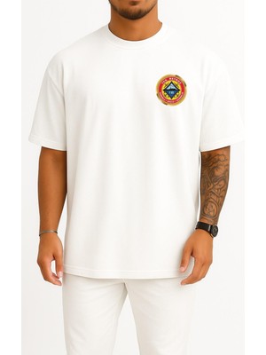 Bahriyeli Collection Oversize F503 Tcg Beykoz Cep ve Sırt Tasarımlı Unisex T-Shirt