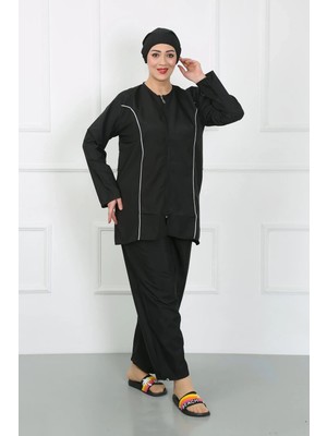Moda Şahsenem Moda Büyük Beden Tesettür Büyük Mayo Siyah