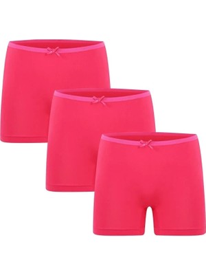 Moda Şahsenem Moda Kadın Penye 3lü Boxer Fuşya