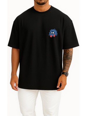 Bahriyeli Collection Oversize Tangela Cep Baskılı Unisex T-Shirt