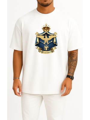 Bahriyeli Collection Oversize Iași Athenaeum Bucharest Göğüs Tasarımlı Unisex T-Shirt