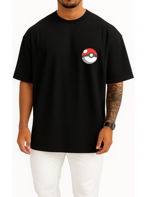 Bahriyeli Collection Oversize Dragonite Cep ve Sırt Tasarımlı Unisex T-Shirt