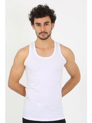 Moda Şahsenem Moda Erkek Beyaz Ribana Atlet