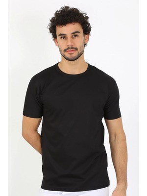 Moda Şahsenem Moda Erkek Sıfır Yaka Siyah Penye Atlet