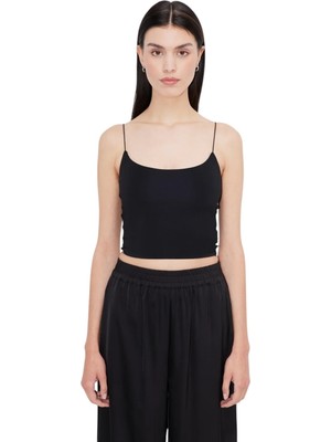 Mamayaga Kadın Askılı Spor Şık U Yaka Crop Top Curve Büstiyer Bluz