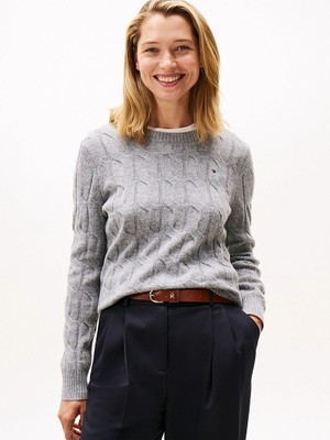 Tommy Hilfiger   SOFT WOOL CABLE C-NK LS SWT
