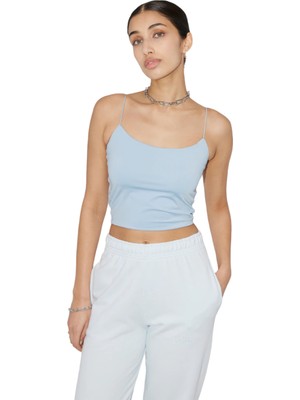 Mamayaga Kadın Askılı Spor Şık U Yaka Crop Top Curve Büstiyer Bluz