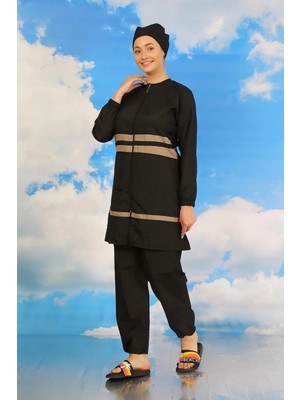 Moda Şahsenem Moda Kadın Tam Tesettür Mayo Siyah