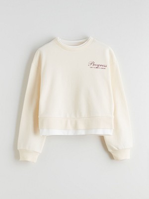 LC Waikiki Lcw Yeni Yeni Sezon Bisiklet Yaka Kız Çocuk Sweatshirt