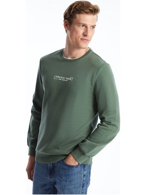 LC Waikiki Lcw Yeni Peak Yeni Sezon Bisiklet Yaka Baskılı Erkek Kalın Sweatshirt