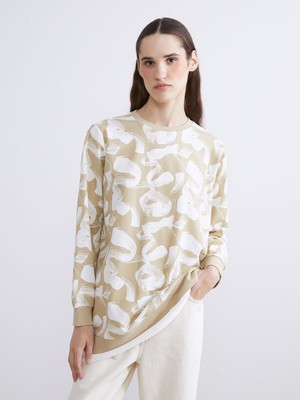 LC Waikiki Lcw Yeni Artı Yeni Sezon Büyük Beden Desenli Oversize Kadın Sweatshirt Tunik