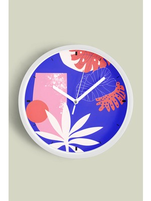 JHAAR Modern Duvar Saati - 35 - Önü Camlı Beyaz Kasa - Sessiz Mekanizma