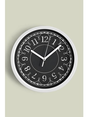 JHAAR Vintage Modern Duvar Saati - Büyük L 35 cm - Beyaz Kasa - Camlı Sessiz