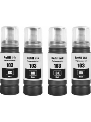 Oratek Epson 103 L3210 Uyumlu 4 Adet Siyah Muadil Mürekkep 70ML