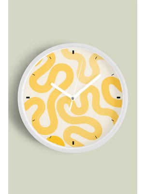 JHAAR Modern Duvar Saati - 35 - Önü Camlı Beyaz Kasa - Sessiz Mekanizma