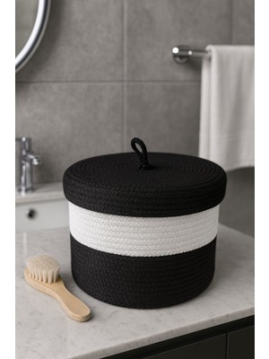 Naspar 12 Li Kapaklı Tuvalet Kağıdı Sepeti, Çok Amaçlı Sepet, Düzenleyici, Depolama Kutusu, Kirli Sepeti