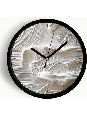 JHAAR Soyut - Bohem Modern Duvar Saati - 35 - Önü Camlı Siyah Kasa - Sessiz Mekanizma