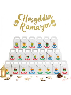 10X15 Ramazan(Boş)Iftar Sürpriz Kutusu,30 Adet Numaralı,ramazan Takvimi, Advent Takvim
